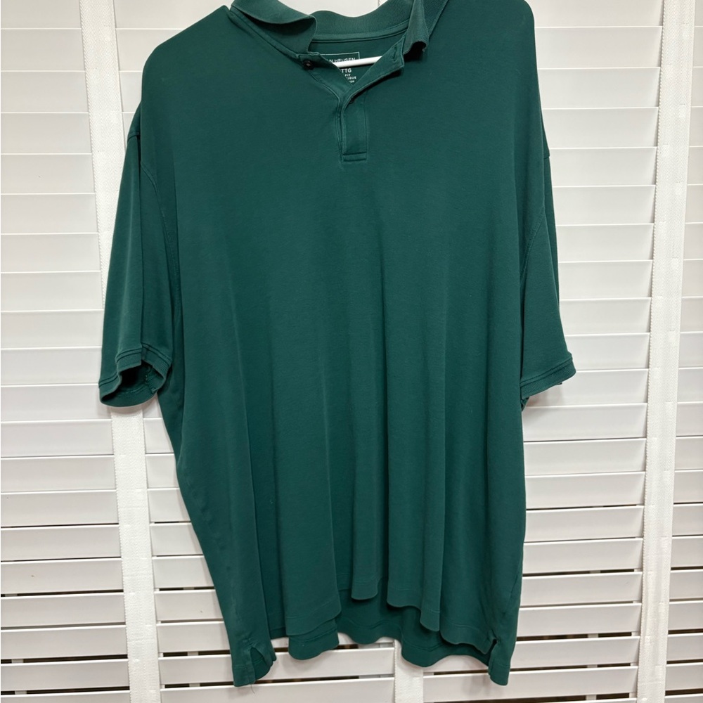 Van Heusen Green Polo Shirt with Short Sleeves and Relaxed Fit